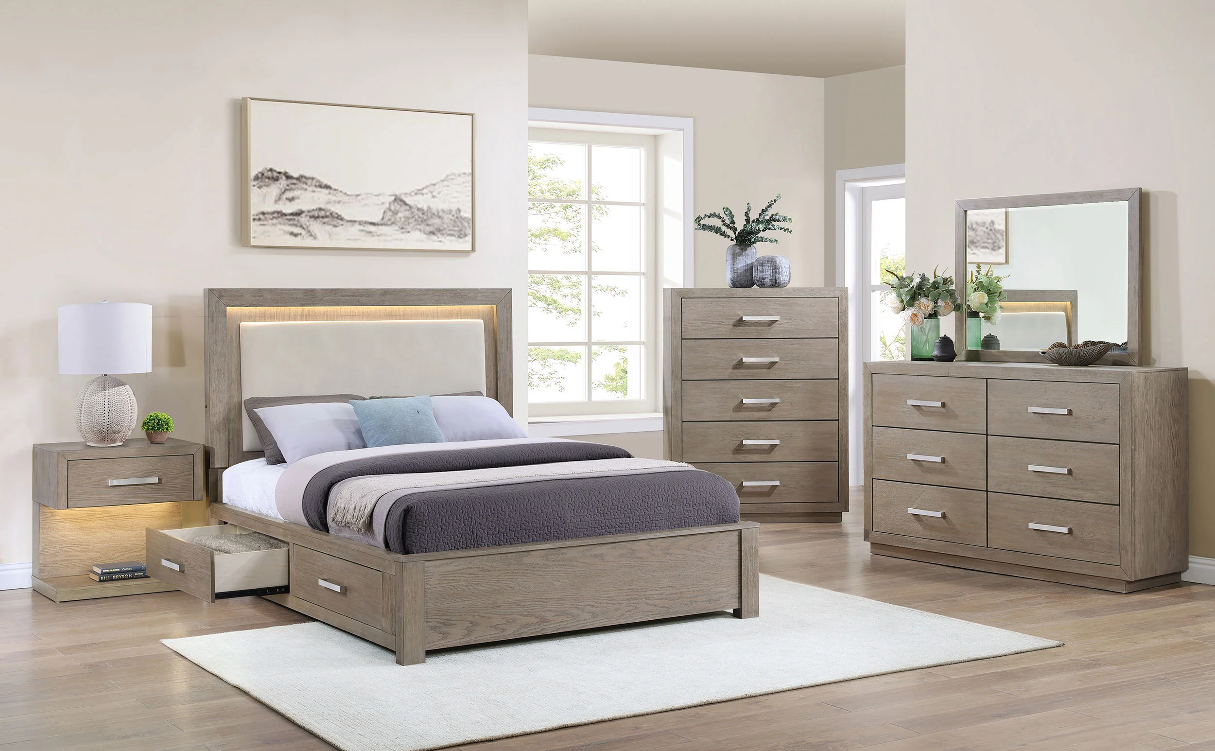 Kenora 4 & 5 Piece Bedroom Set E.King, Queen, & Cal.king