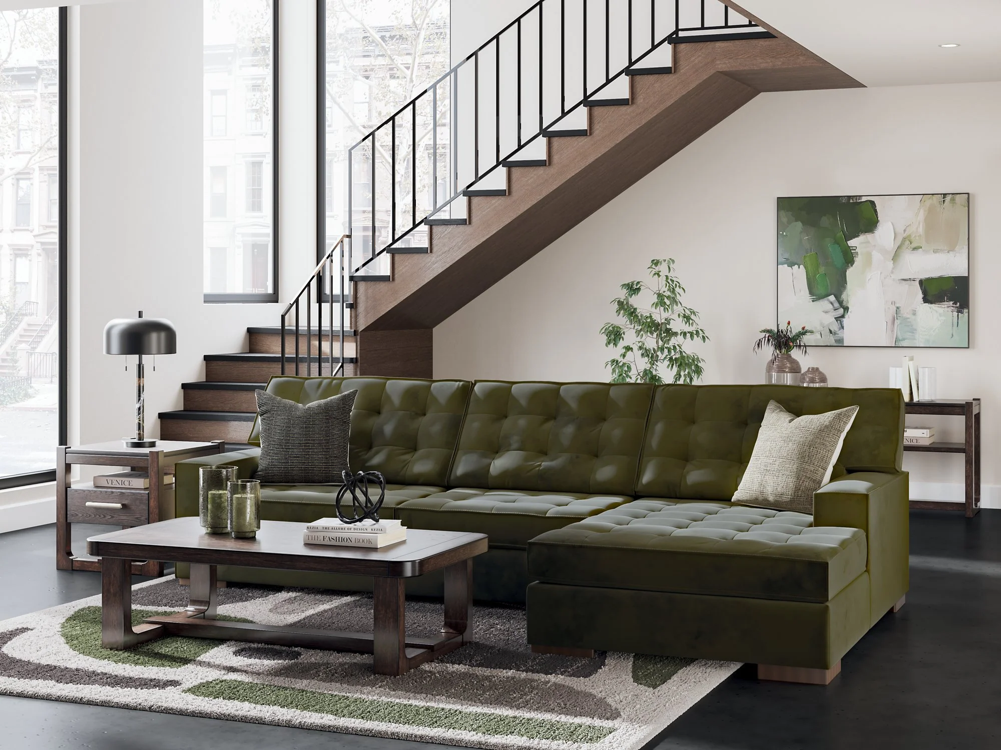 Caspian-Town Sectional with Chaise