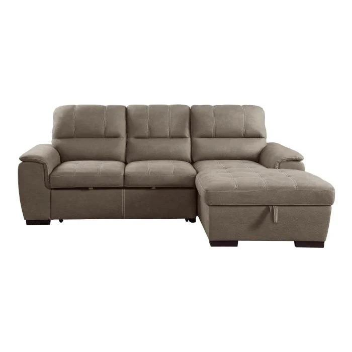 9858TPSC - (2)2-Piece Sectional with Pull-out Bed and Right Chaise with Hidden Storage