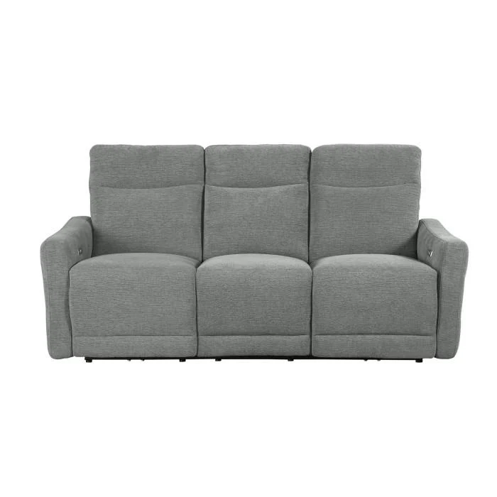 Edition Power Double Lay Flat Reclining Sofa in Dove Grey 9804DV-3PWH