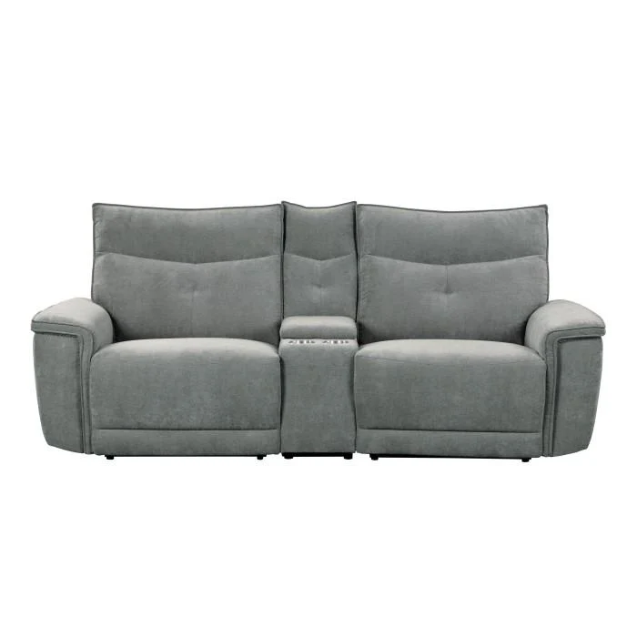 Tesoro Power Double Reclining Loveseat in Dark Gray 9509DG-2CNPWH