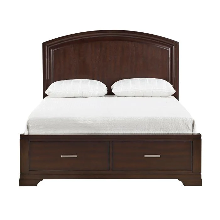 1520CH-1-Bedroom (3) Queen Platform Bed with Footboard Storage