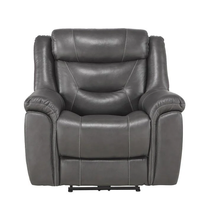 Danio Power Double Reclining Chair with Power Headrests in Dark Gray 9528DGY-1PWH