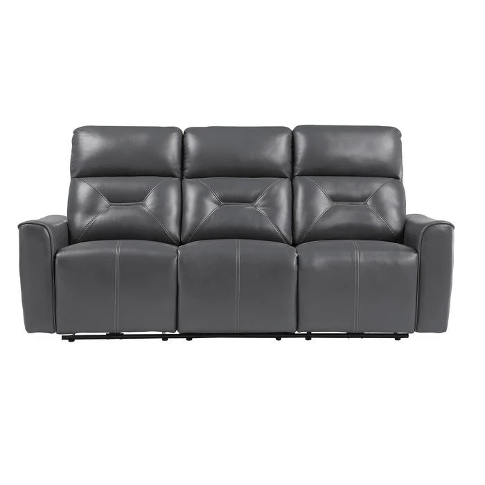 9446GY-3PW - Power Double Reclining Sofa with USB Ports