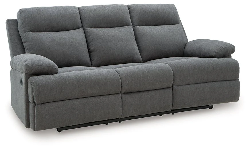 Side-Swipe Reclining Sofa with Drop Down Table