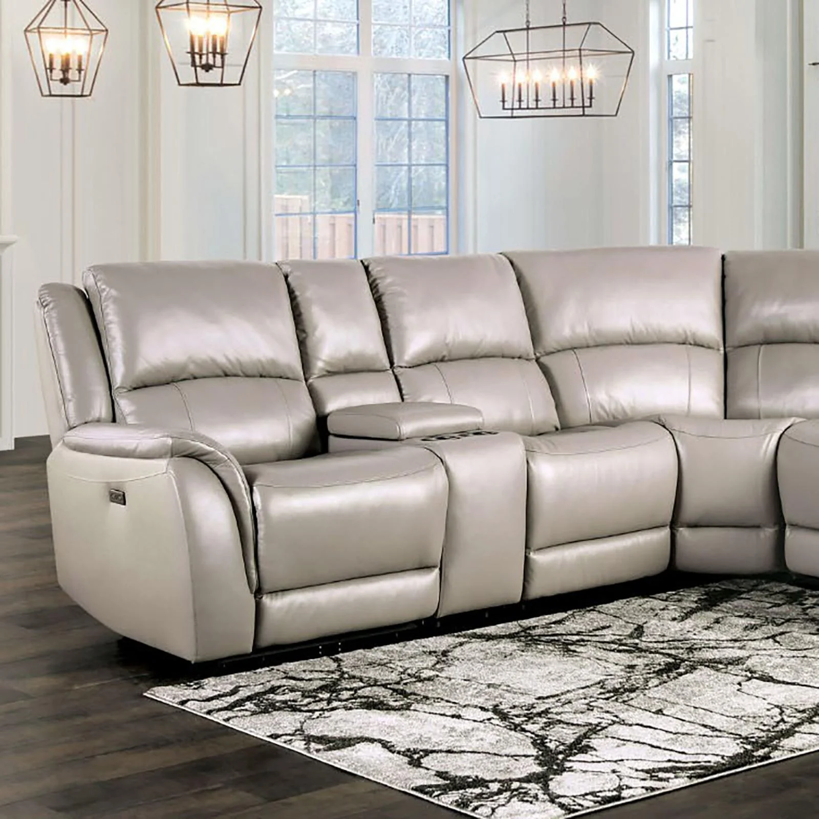 GORGIUS Power Sectional, Light Gray