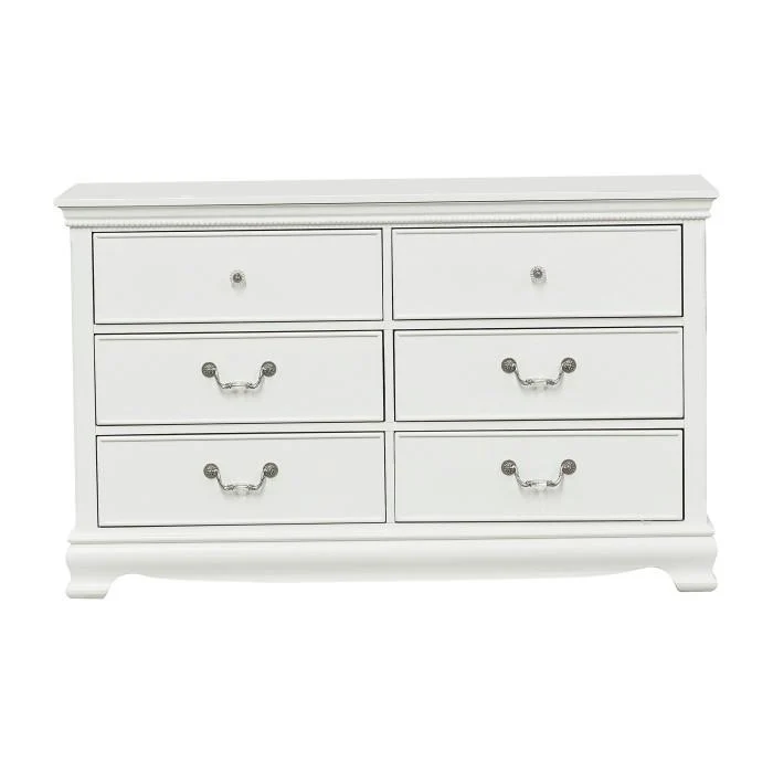 Lucida 6 Drawer Dresser in White 2039W-5
