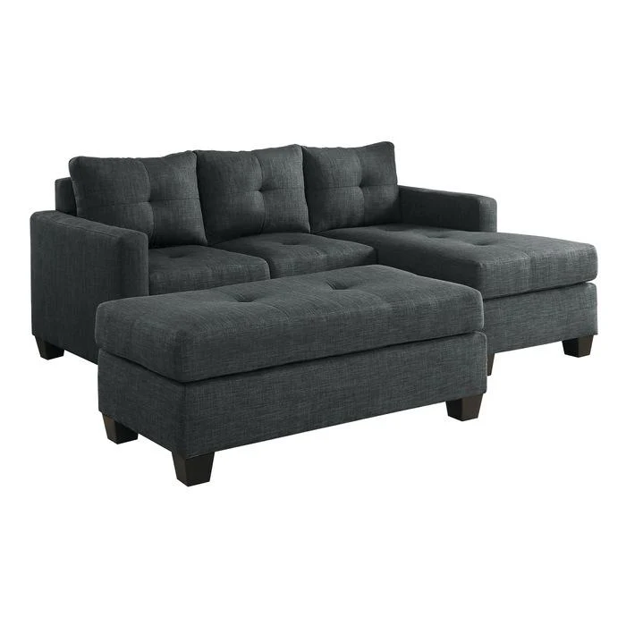 9789DG2OT - (2)2-Piece Reversible Sofa Chaise with Ottoman