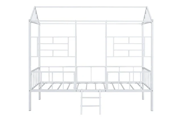 Rhonda Twin Loft Bed White, Silver, & Black
