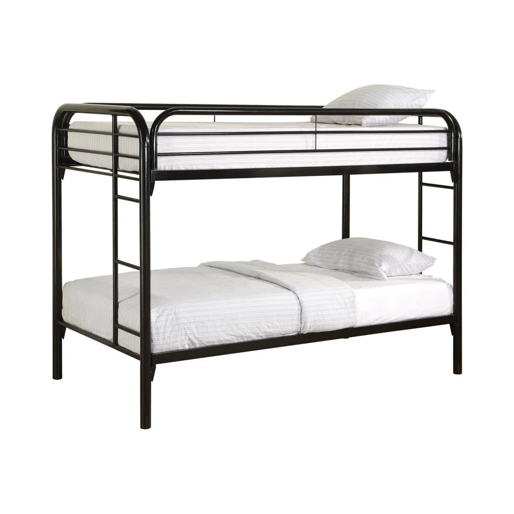 Morgan Twin Over Twin Bunk Bed Black & White