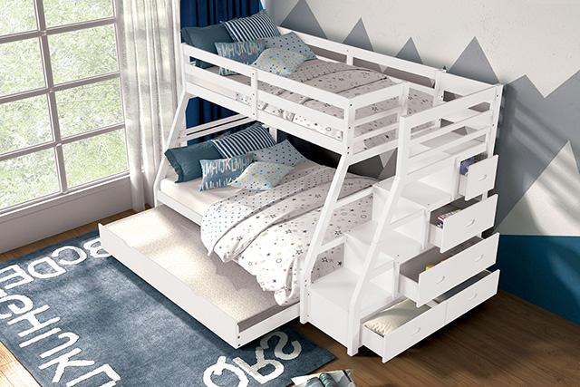 Ellington Twin/Full Bunk Bed White & Espresso