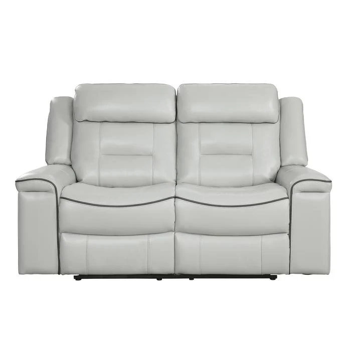 Darwan Double Lay Flat Reclining Loveseat in Light Gray