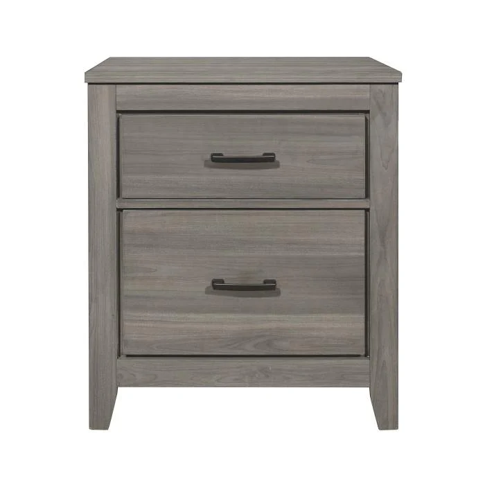 Waldorf 2 Drawer Nightstand in Dark Gray 1902-4