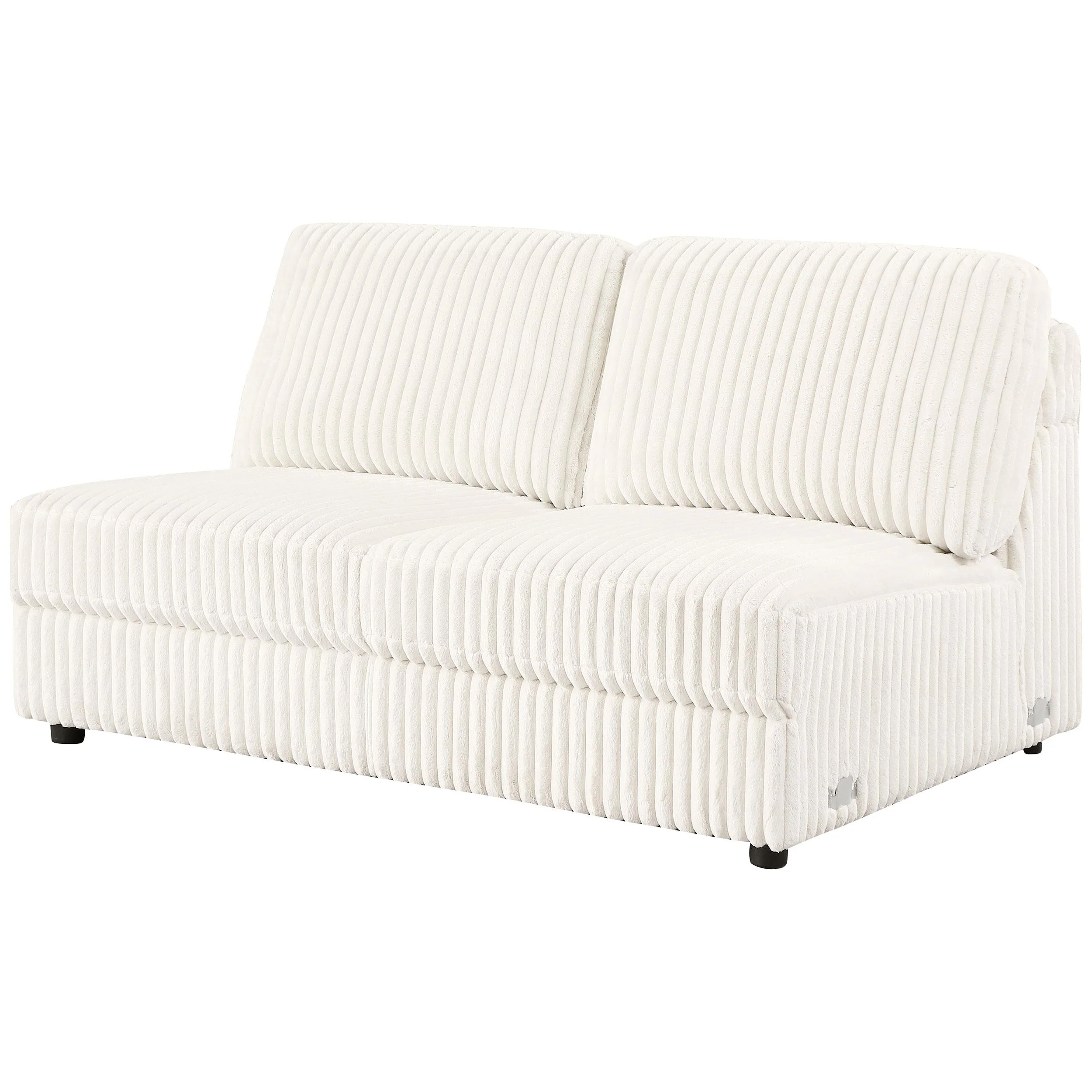 Emberson Upholstered Armless Loveseat Ivory