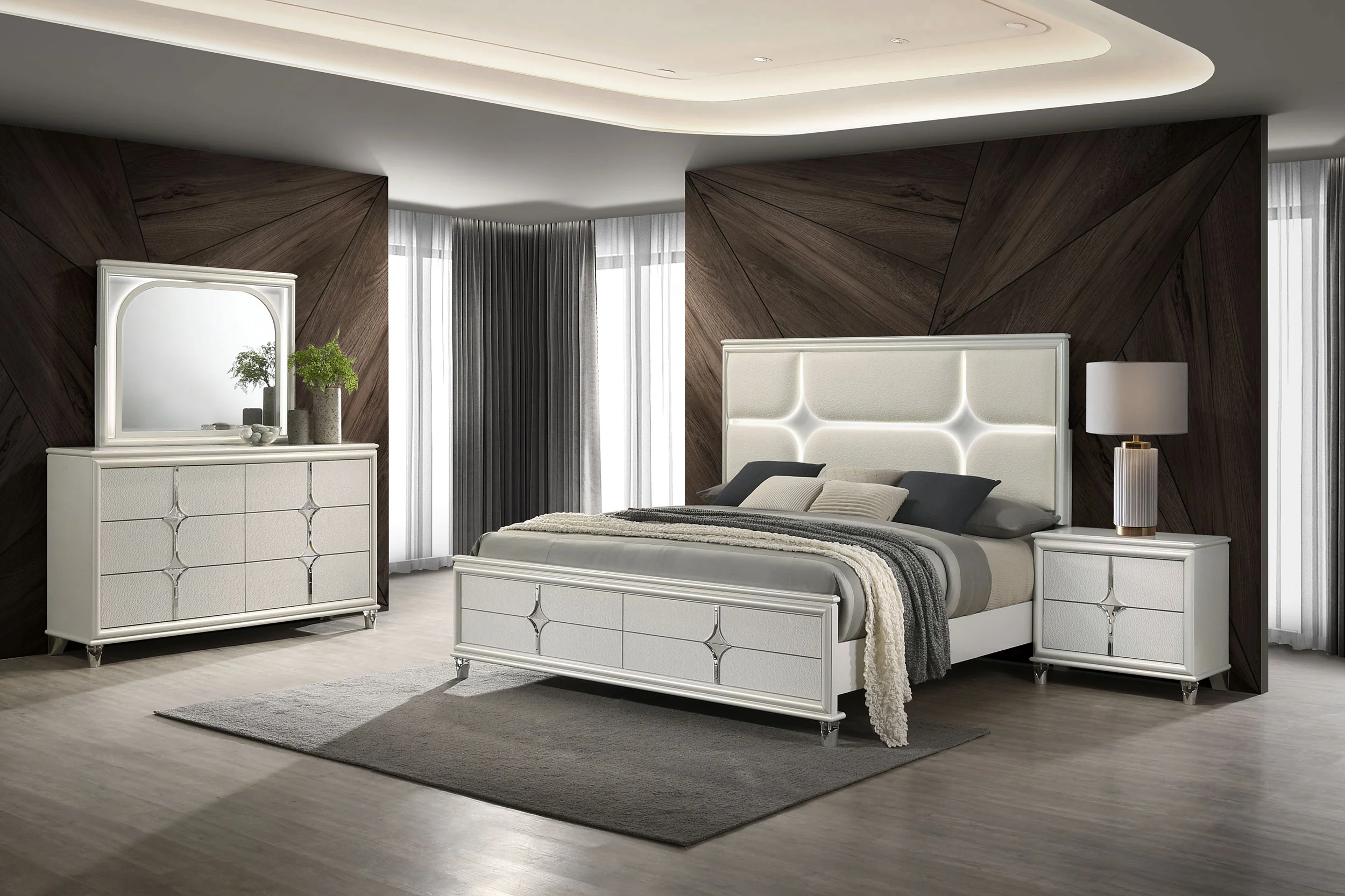 Olivia 4 & 5 Piece Bedroom Set E.King, Queen, & Cal.King