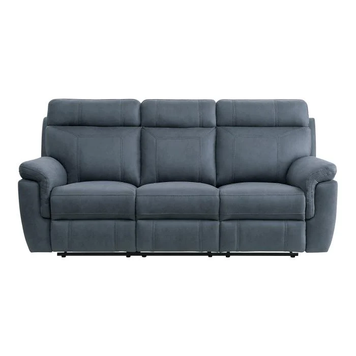 9301BUE-3 - Double Reclining Sofa with Center Drop-Down Cup Holders