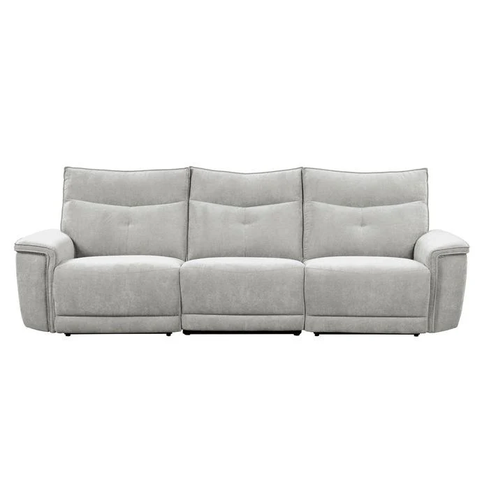 9509MGY-3PWH - (3)Power Double Reclining Sofa with Power Headrests and USB Ports