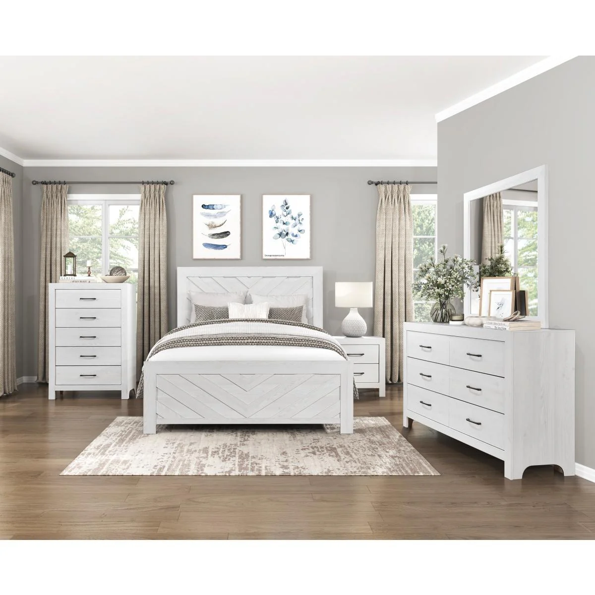 Corbin California King & Eastern King Bed White