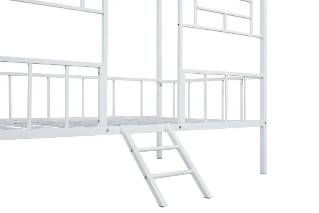 Rhonda Twin Loft Bed White, Silver, & Black