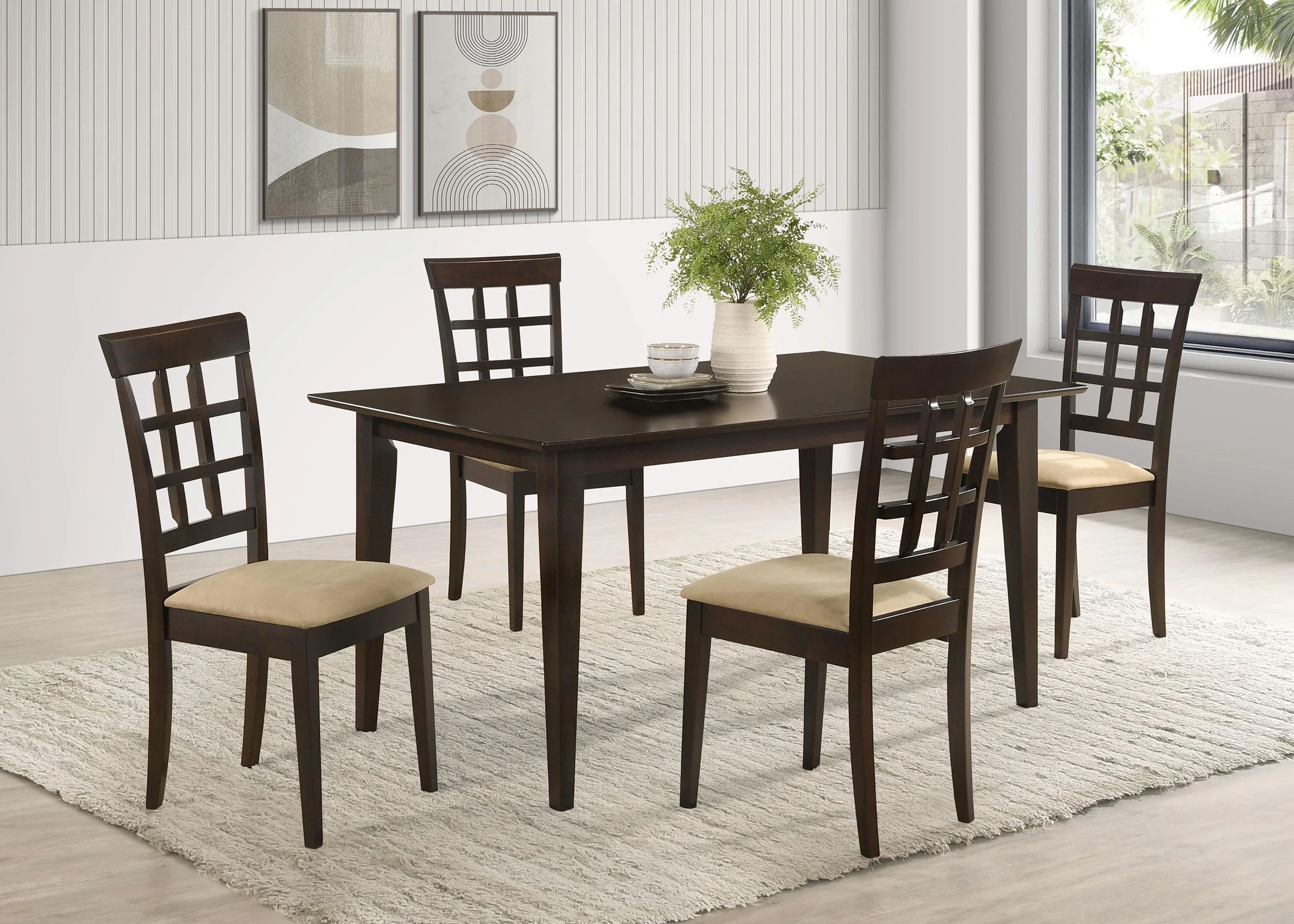 Gabriel 5-piece Rectangular 59-inch Dining Set Cappuccino