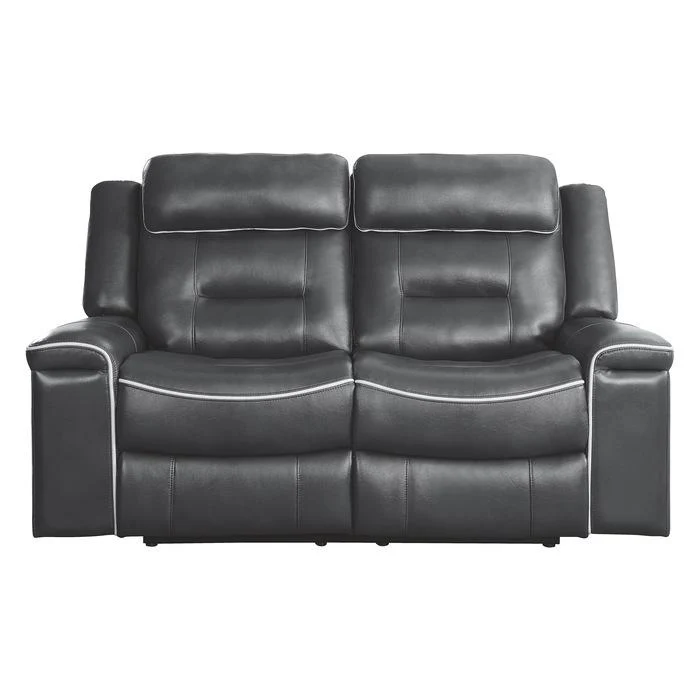 Darwan Double Lay Flat Reclining Loveseat in Dark Gray
