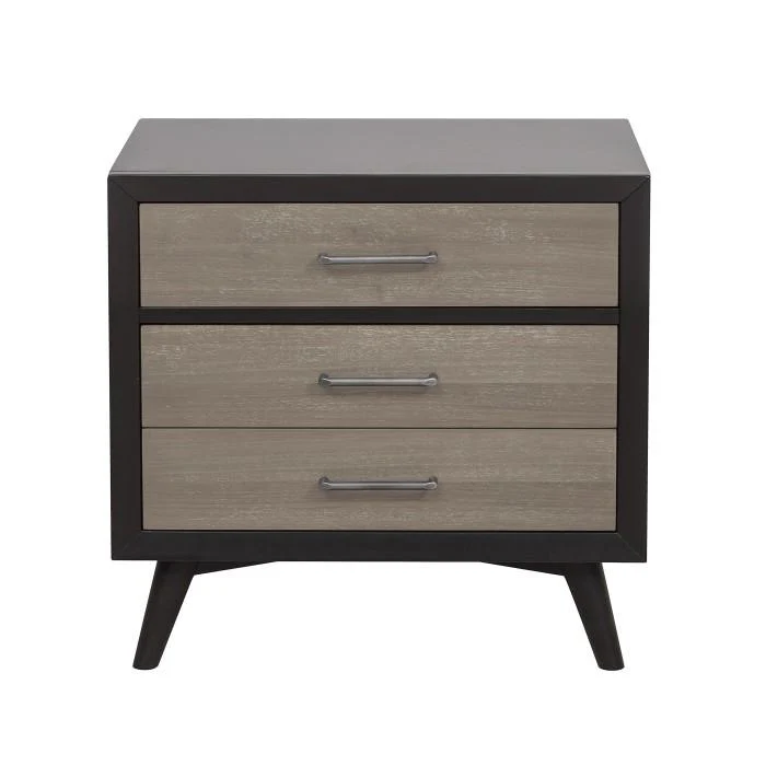 Raku 3 Drawer Nightstand in Gray 1711-4
