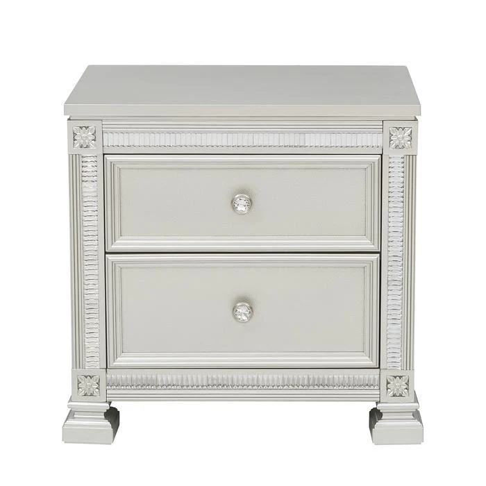 Bevelle 2 Drawer Nightstand in Silver 1958-4