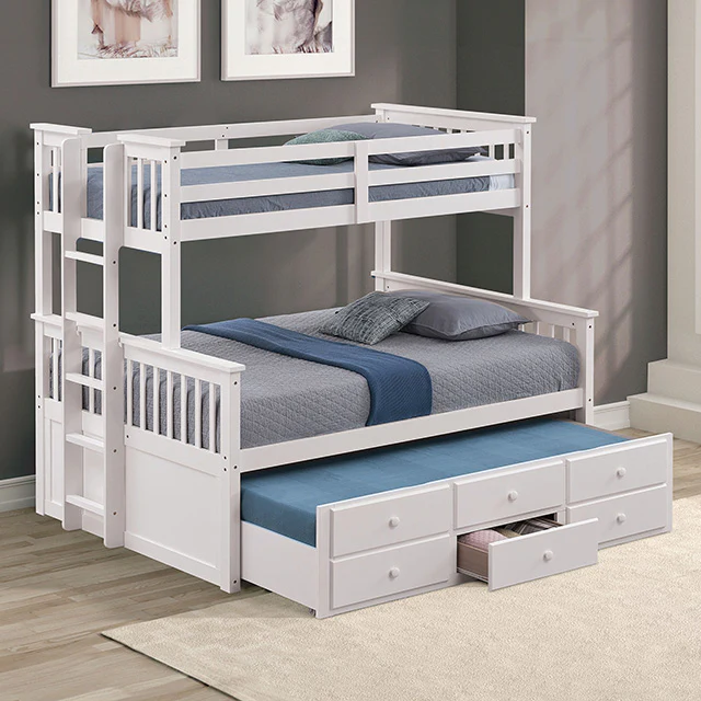 University Twin/Full Bunk Bed Grey, Walnut, & White