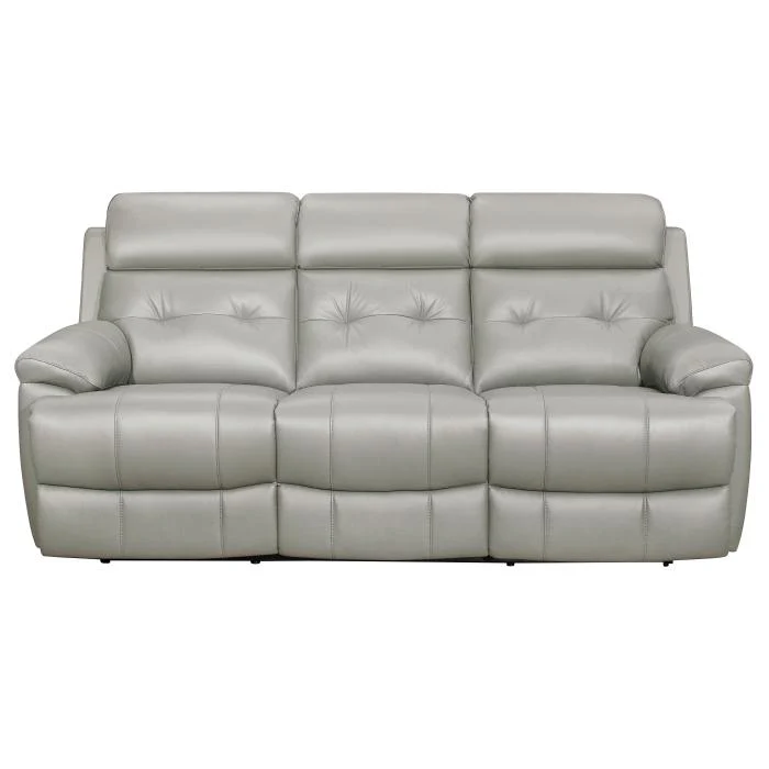 Lambent Double Reclining Sofa in Silver Gray