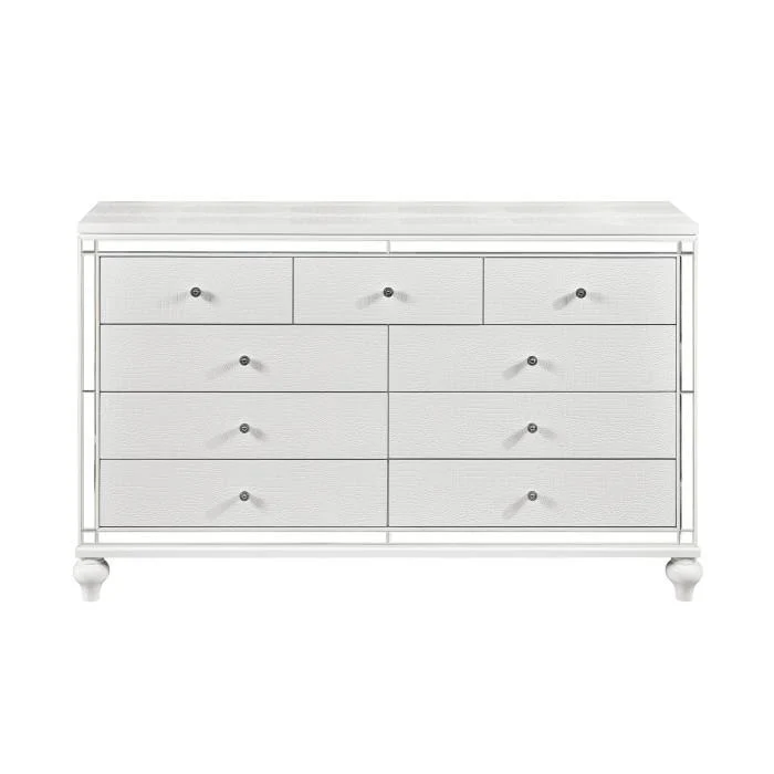 Alonza 9 Drawer Dresser in White 1845-5