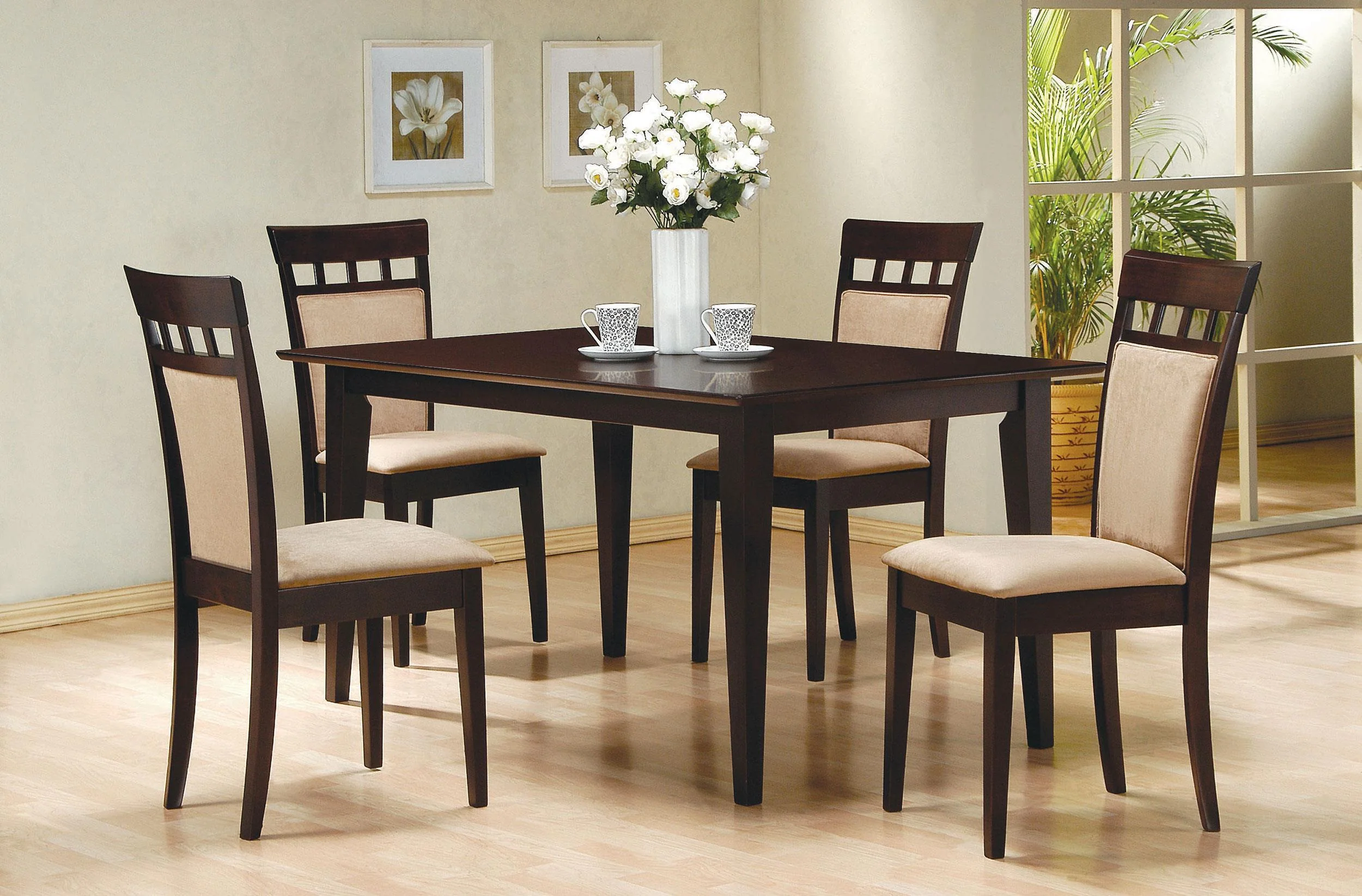 Gabriel 5-piece Rectangular 59-inch Closed Back Dining Set Cappuccino