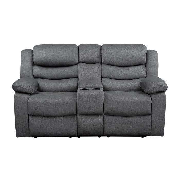 Discus Double Reclining Loveseat in Gray 9526GY-2