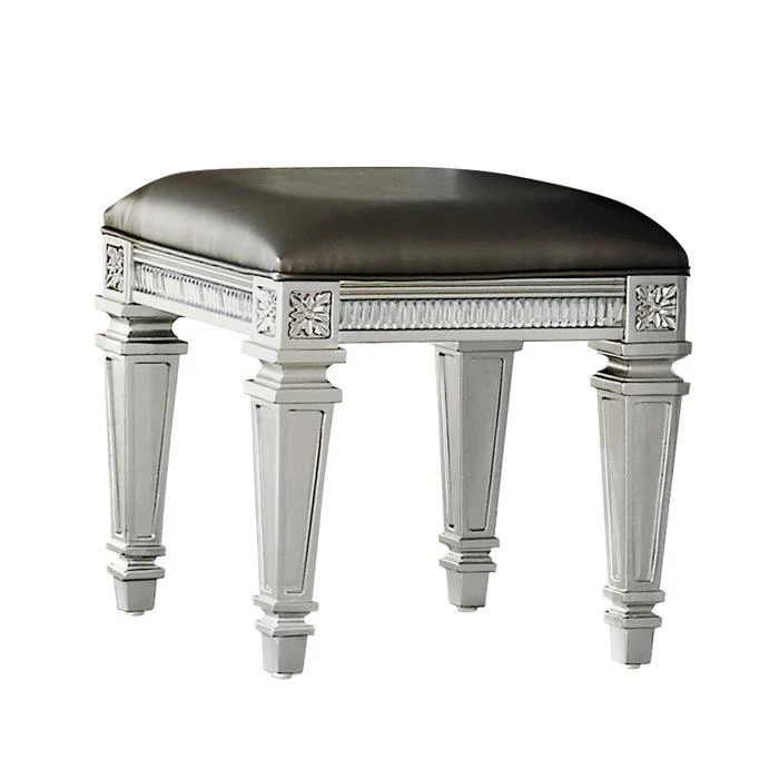 Bevelle Vanity Stool in Silver 1958-14
