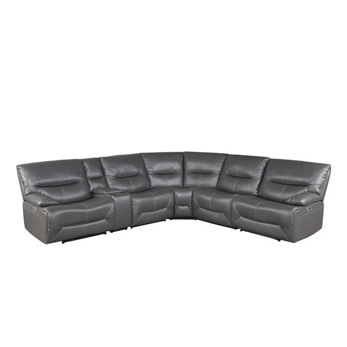 9579GRY6LRRRPW - (6)6-Piece Power Reclining Sectional