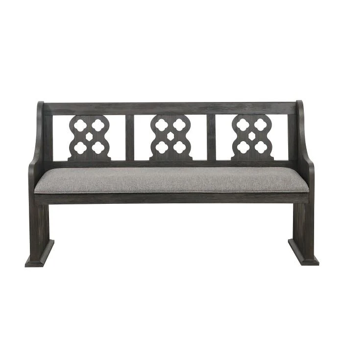 Arasina Bench with Curved Arms in Dark Pewter 5559N-14A