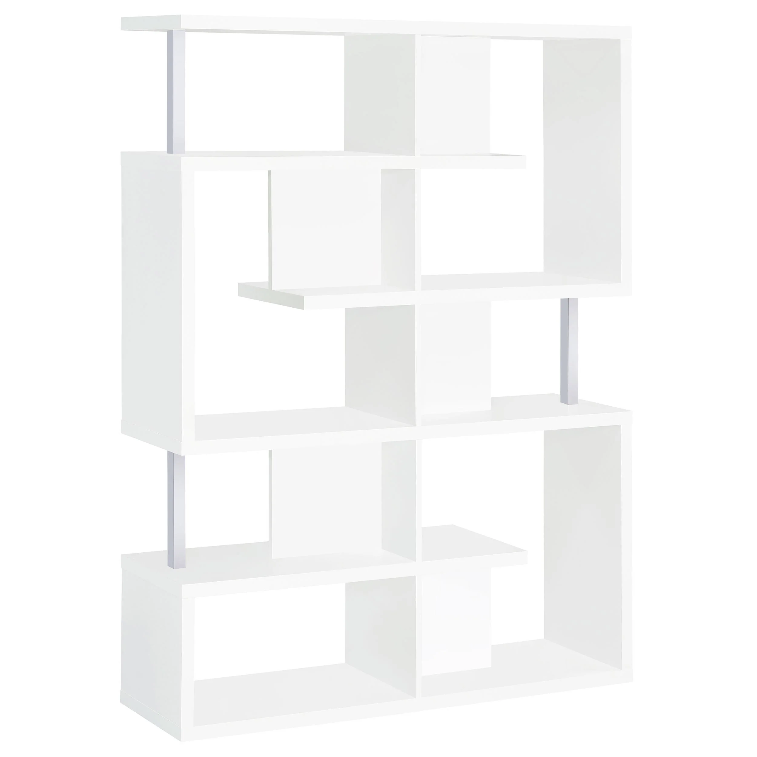 Hoover 5-tier Bookcase White and Chrome
