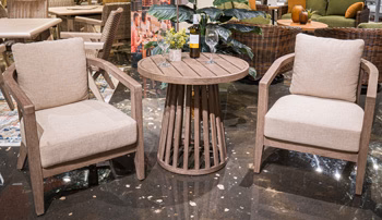 Joy Lagoon Outdoor Chairs with Cushions/Table (Set of 3)