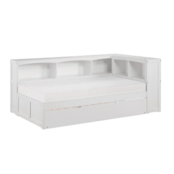 B2053BCW-1BCR - (4) Twin Bookcase Corner Bed with Twin Trundle