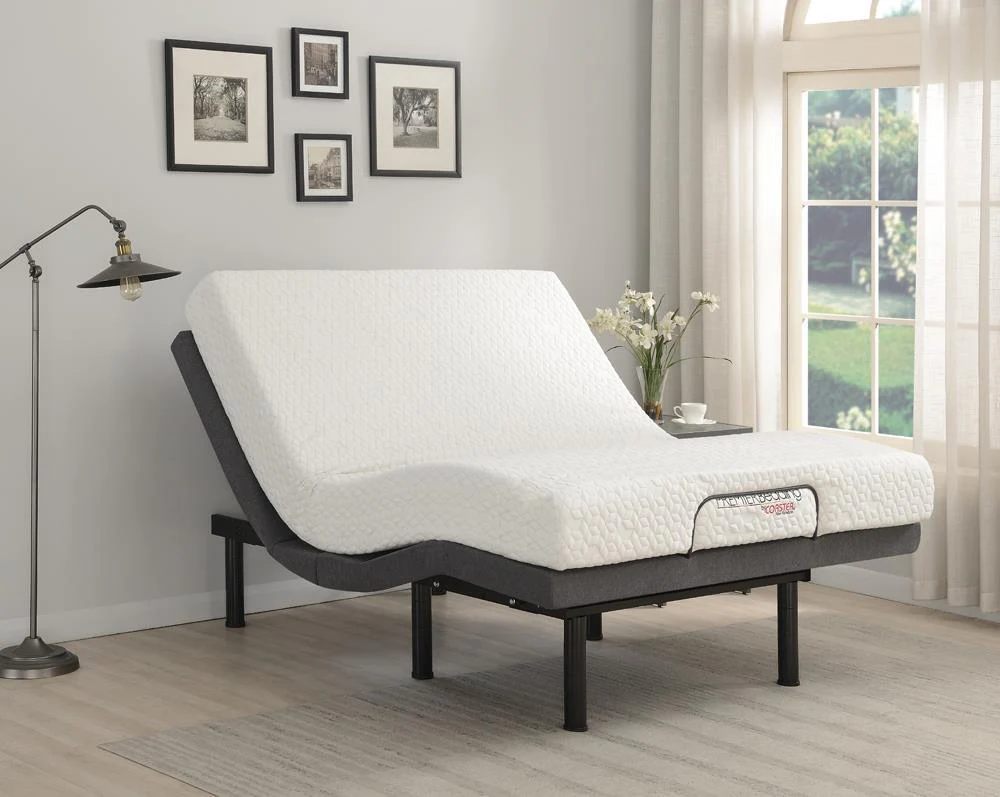 Negan Eastern King, E.King, Queen, & Twin XL Adjustable Bed Base Grey and Black