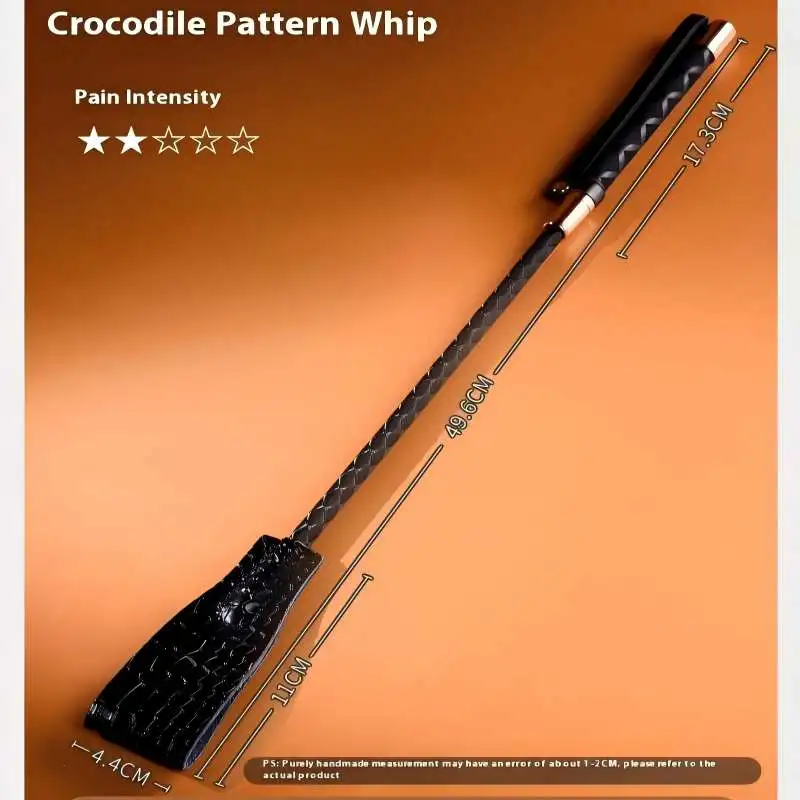 BDSM whip for bedroom Sex Toys with Crocodile Leather 49.6CM Racing Spanking Horse Whip Flogger Paddle Fetish   Adult Games