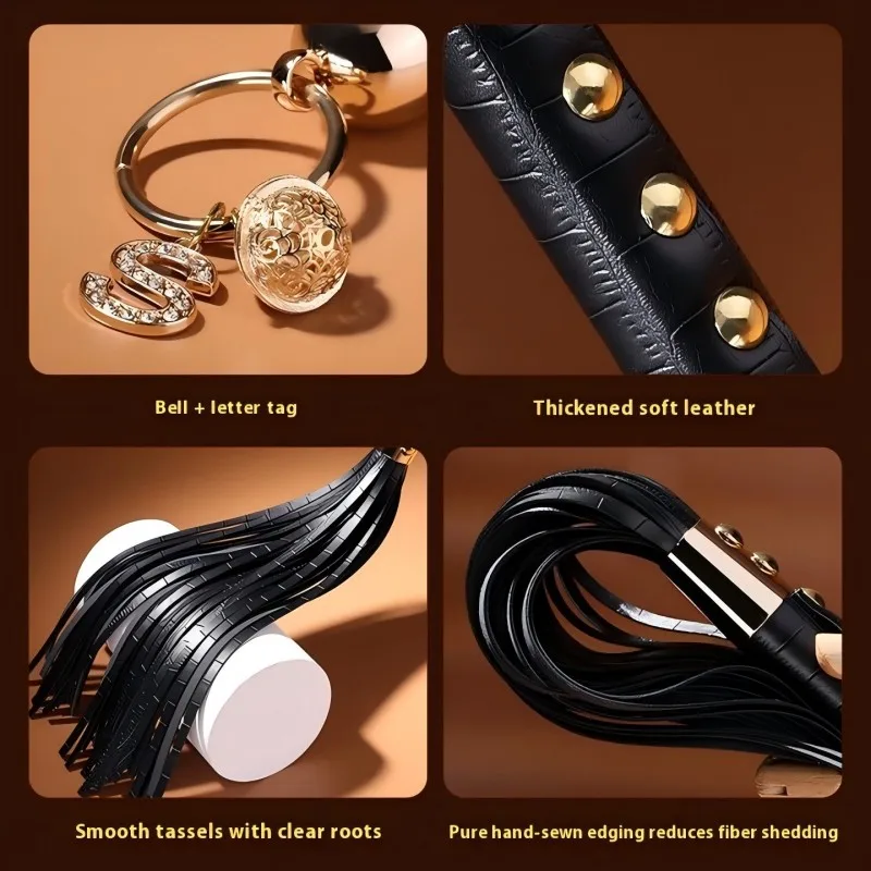 BDSM whip with golden handle for bedroom Sex Toys for Couples cosplay Adult Games Flogger Leather Spanking Paddle Fetish whip