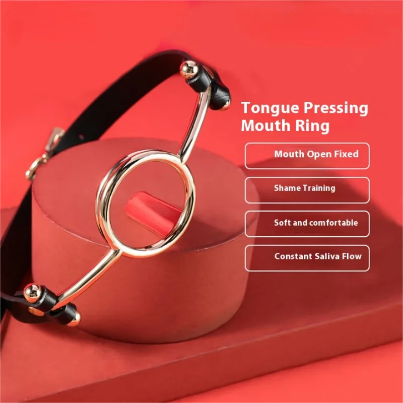 Compel Mouth Opener Tongue Depressor Ring Sex Toys with BDSM Oral Fixation Metal Bondage Restraints Stimulation Mouth Gag Adult