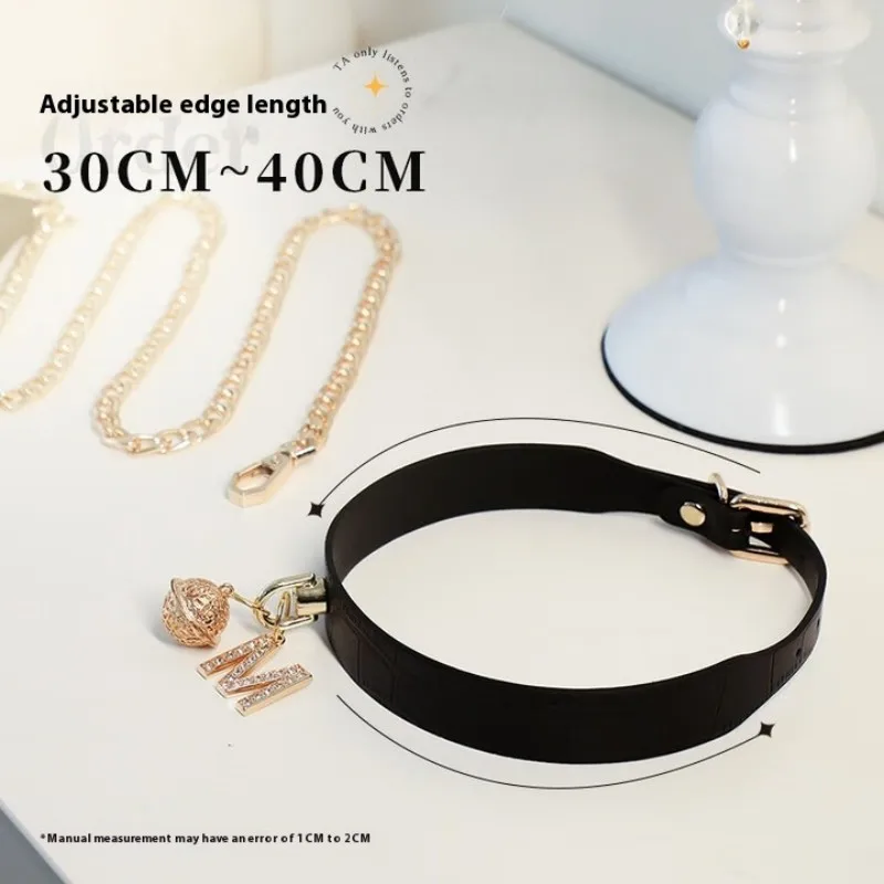 BDSM Sexy Necklace Collar Leather Cosplay Slave Heart Collars And Leash Set For Women Bondage Gothic Choker Bell Accessories