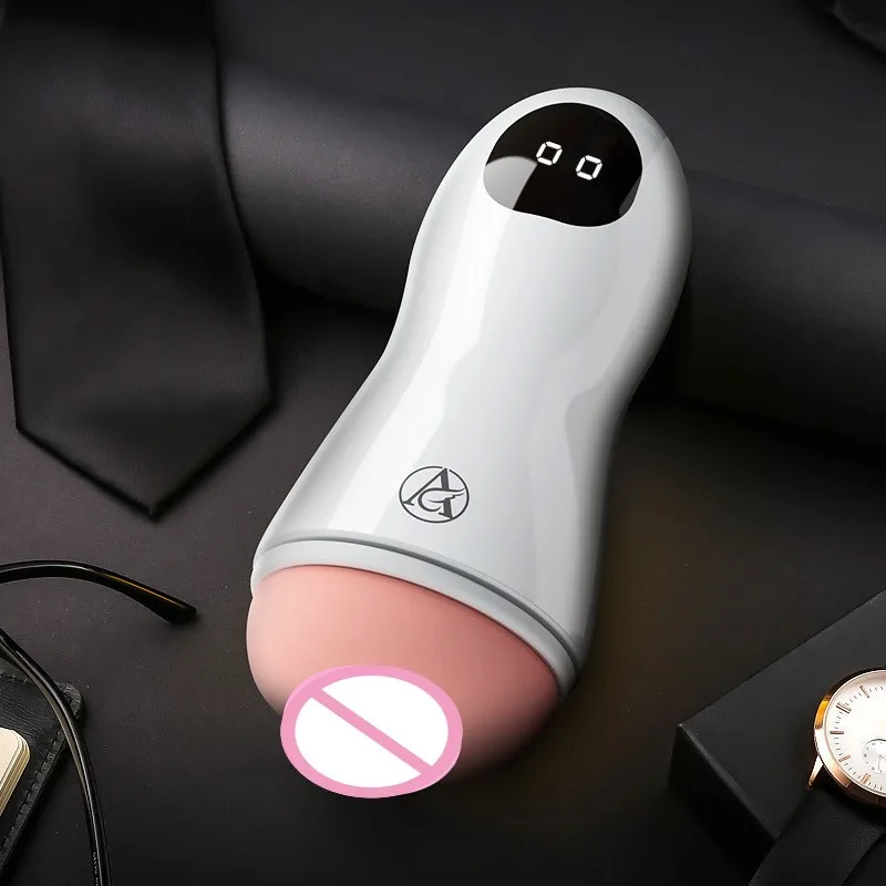 Automatic Male Mastubator Cup with Telescopic Rotation Pussy Adult Sex Toy Realistic Vaginal Sucking Penis Pump Vagina Adult Sex