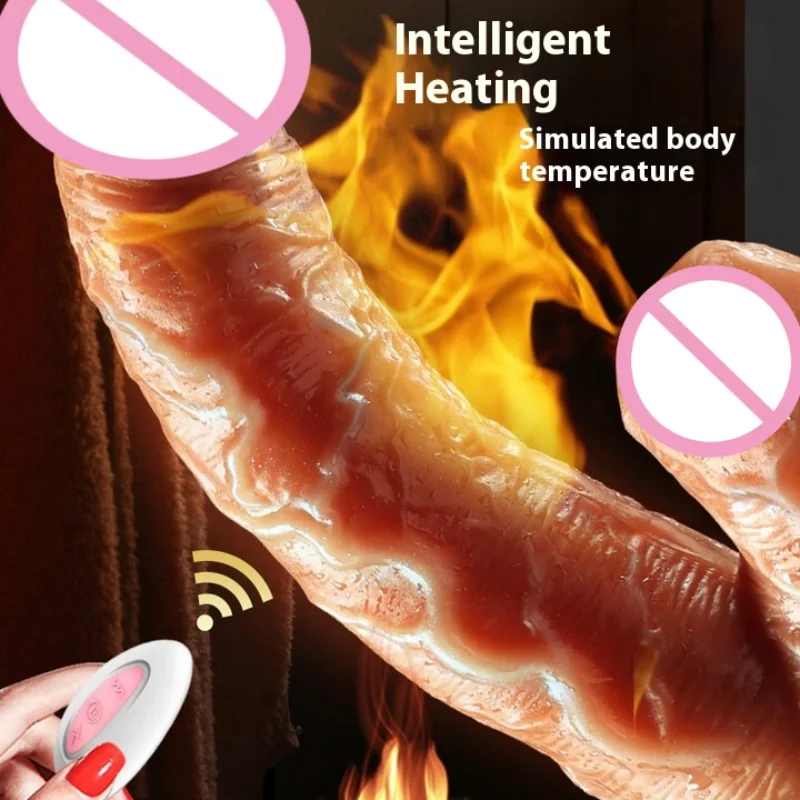 Realistic Skin Big long Dildo Vibrator for Women with Female Penis Adult Sex Toy for Masturbator Anal Plug G Spot USB Telescopic
