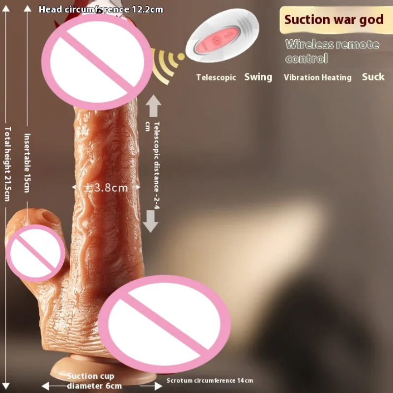 Realistic Skin Big long Dildo Vibrator for Women with Female Penis Adult Sex Toy for Masturbator Anal Plug G Spot USB Telescopic