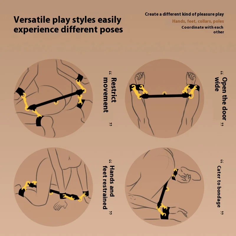 Handcuffs Ankle Cuffs BDSM Bondage Set Sex Toys For Erotic Sex Games with Bed Restraint Strap leather Bondage Gear Adult Games