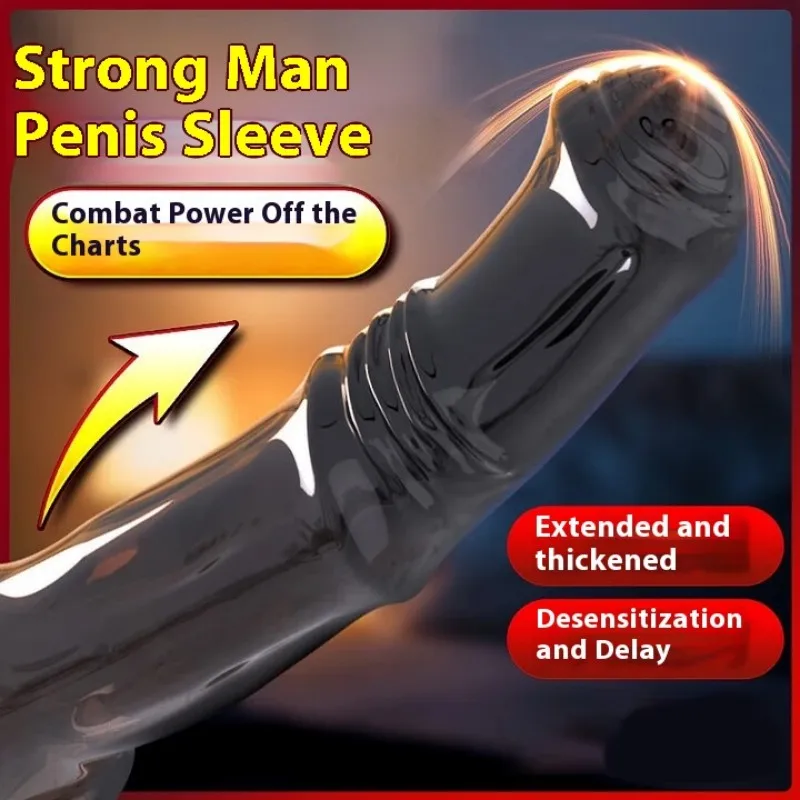 Huge Reusable Enlargemen Cock Ring Delay Ejaculation Penis Magnify Dildo Sleeves Condom Dick Rings Stronger Sex Toys For Men