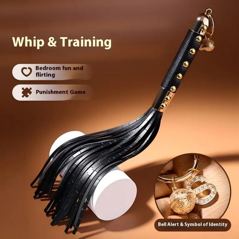 BDSM whip with golden handle for bedroom Sex Toys for Couples cosplay Adult Games Flogger Leather Spanking Paddle Fetish whip