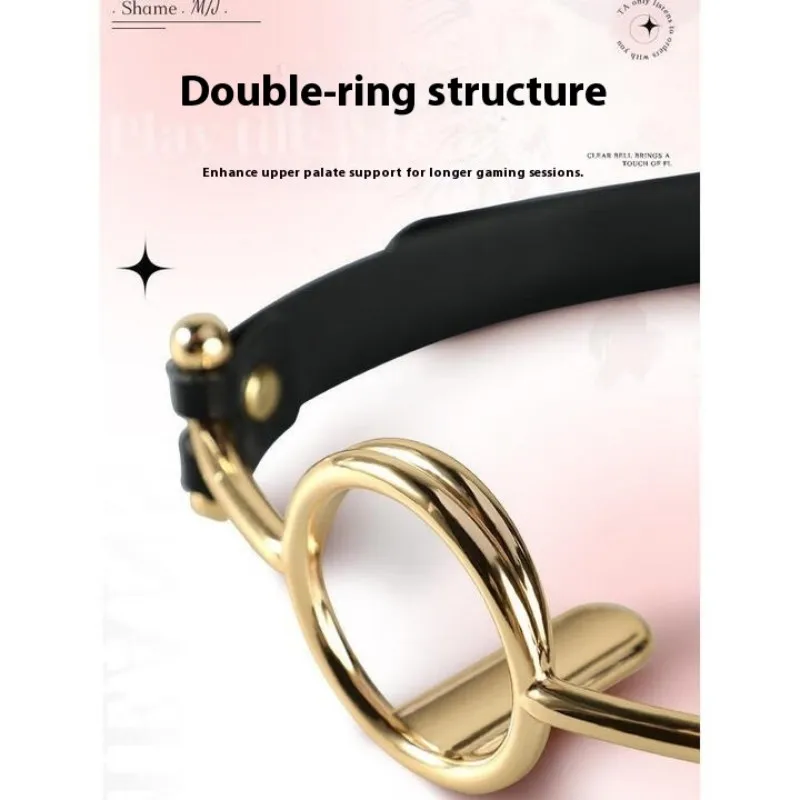 Compel Mouth Opener Tongue Depressor Ring Sex Toys with BDSM Oral Fixation Metal Bondage Restraints Stimulation Mouth Gag Adult